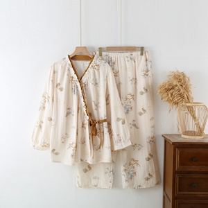 Pigiama da <span class=keywords><strong>donna</strong></span> con stampa Logo doganale all'ingrosso primavera e autunno manica lunga abito pigiama - Product Image 1