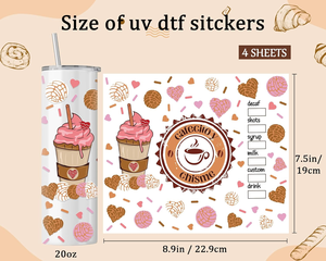 Wholesale UV Printing DTF Cup Wrap 4 <b>Sheets</b> Waterproof Customized Coffee Milk Tea Cake Ice Cream Transfers - Product Image 2