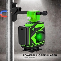 12 lignes 360 niveau Laser auto-nivelant sans fil à distance 3d horizontal et vertical puissant faisceau vert croisé avec trépied