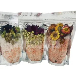 Gül lavanta saman çiçek Private Label Spa Relax banyo tuzu Epsom tuz Foot Soak banyo fırçalayın vücut cilt bakımı