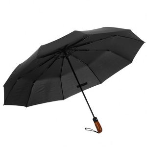 ร่มธุรกิจแบบพับอัตโนมัติ ด้ามไม้ ลายใบบัว แห้งเร็ว ทนลมแรง - Product Image 4