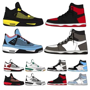 2024 yeni 1s 4s Retro spor erkekler ve kadınlar siyah kediler Travis Scotts Sneakers ucuz j4s Boys basketbol ayakkabıları çocuklar için
