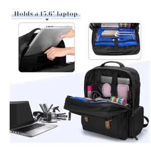 Estuche de Viaje para Barberos con Muestra Gratis, Bolsa de Peluquería de Gran Capacidad para Diversas Herramientas de Corte de Cabello, Mochila Negra para Barberos - Product Image 2