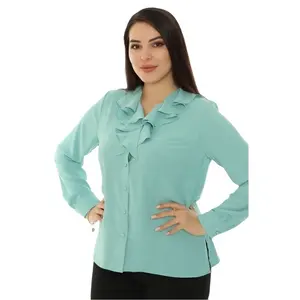 Blus wanita ukuran Plus blus ukuran kualitas tinggi desain Modern blus mewah bahan kain lembut wanita produsen kustom pakaian wanita