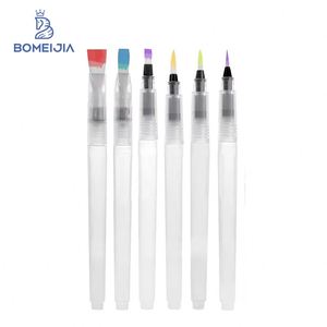 6Pcs <b>Refillable</b> Markers Paint Brush Water Brush Portable Soft Watercolor Brush <b>Pen</b> for Painting Drawing Art Supplies - Product Image 1