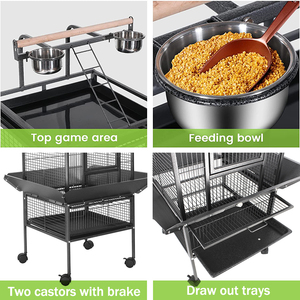 Toptan en kaliteli büyük Metal malzeme Aviary Pet papağan çatı üreme kuş kafesi - Product Image 4