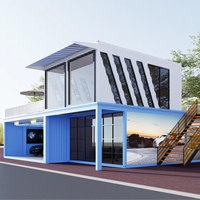 Petite unité préfabriquée pliable de maison de conteneur plat de luxe de 20 pieds pour l'usage de magasin Matériau de panneau sandwich en acier construit