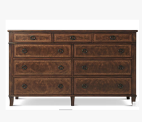 Lit rustique en bois massif de style mid-century avec tête de lit sculptée de style chinois classique, directement de l'usine, personnalisation disponible