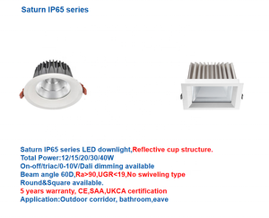 Dimmable Led Lights Dim to Warm Rond En Aluminium Éclairage Intérieur <span class=keywords><strong>Spot</strong></span> Down Light COB Puce Encastrée LED IP65 Downlight - Product Image 6