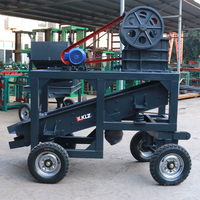 Mini concasseur à mâchoires mobile portable pour la production de gravier de quartz et de pierres, avec ligne de concassage et de criblage