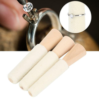 Outil de fabrication de bijoux, tige de polissage en feutre pour l'intérieur des anneaux, polissage rotatif, ébavurage, meulage, polissage avec manche en bois
