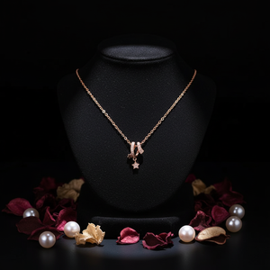 Lilia 100% 925 argento sterling geometrico intrecciato di stelle collana con ciondolo lucente catena collo CZ per le donne ragazze regali - Product Image 6