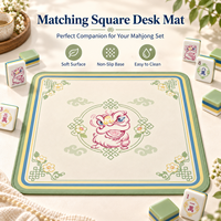 Jeu de Mahjong Américain Mini Personnalisé 160 Pièces Tuiles Acryliques 3 Couches Danse du Lion Chinois Gravure Personnalisée Jeu de Table Portable