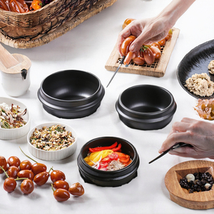 한국 프리미엄 세라믹 돌솥그릇 친환경 비빔밥 쌀국수 캐서롤 다시마 수프 그릇 트레이 - Product Image 4