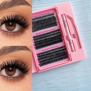 Vente en gros de plateaux individuels de <span class=keywords><strong>cils</strong></span> en velours de cachemire noir mat, personnalisés, pour extensions de <span class=keywords><strong>cils</strong></span> volume faites à la main - Product Image 4