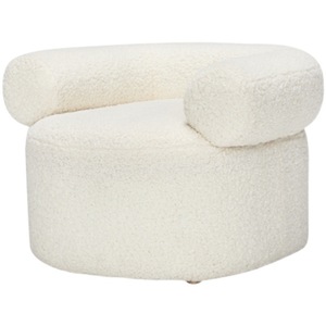 Sofá Redondo Moderno Minimalista de Lana de Cordero con Relleno de Espuma Blanca para Sala de Estar o Dormitorio - Product Image 5