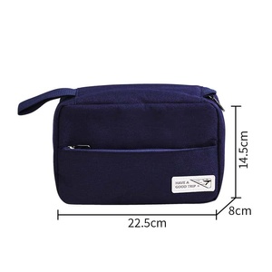 Faux Leather Medium Cosmetic <b>Case</b> Eco-Friendly Zipper <b>Makeup</b> Bag Portable Geometric Pattern Toiletry Storage Bulk - Product Image 5