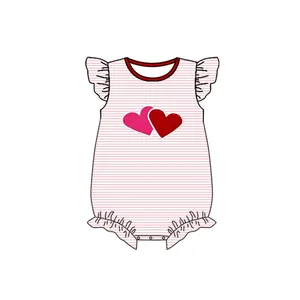 प्री-सेल बेबी जम्पसूट बेबी गर्ल प्यार मुद्रित लघु आस्तीन वाले जम्पसूट बेबी बेबी शॉर्ट-स्लीड वेलेंटिन का दिन चढ़ाई सूट