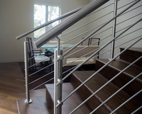 Rampe de sécurité en acier inoxydable de haute qualité, design moderne, barre de support, tube, balustrades, rampes d'escalier