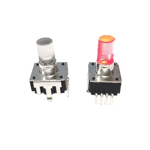 ตัวเข้ารหัส LED-EC12 แบบใหม่ ไฟหลายสี พร้อมสวิตช์ 24 ตำแหน่ง ดิจิตอลพัลส์ ความยาวแกน 20 มม. ตัวเข้ารหัสสำหรับเครื่องเสียงรถยนต์ - Product Image 1