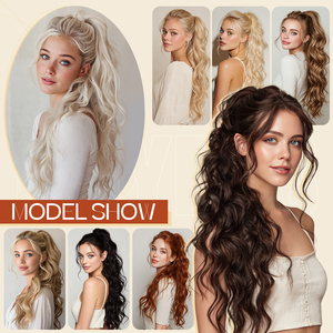 Extensiones de Cabello de Cola de Caballo <span class=keywords><strong>con</strong></span> Cordón, Onduladas y Largas, de Fibra Sintética Kanekalon Futura, <span class=keywords><strong>con</strong></span> Peine Invisible para Mujer, al por Mayor - Product Image 6