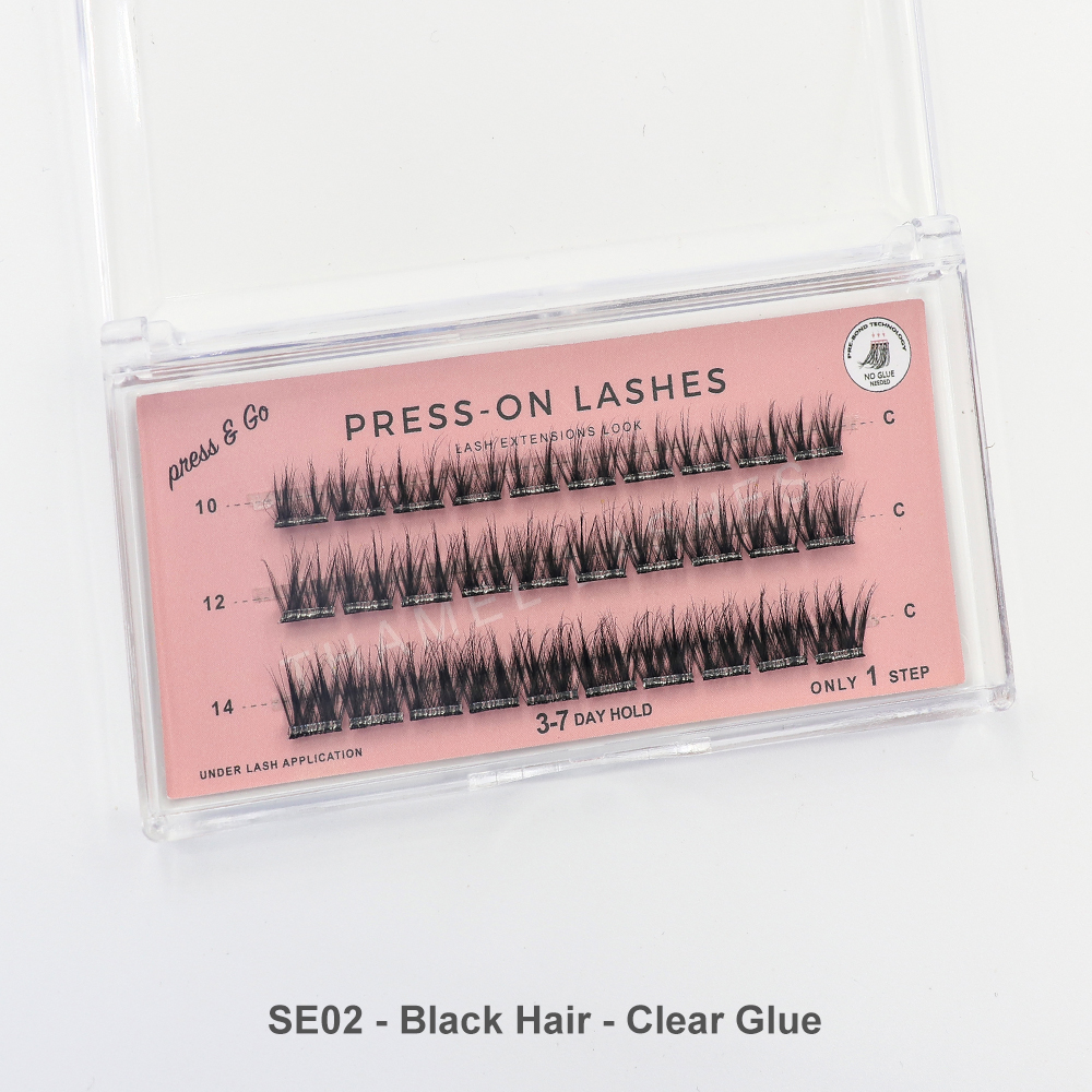 3 Lignes - SE 02 - Cheveux Noirs - Colle Transparente