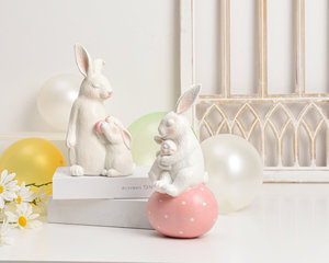 Decorazioni pasquali europee graziose decorazioni in resina di coniglio resuscitato decorazione da tavolo per la casa regalo di Pasqua - Product Image 5