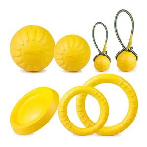 Jouets en vinyle pour animaux de compagnie, accessoires durables, jaune, interactifs et durables pour chiens