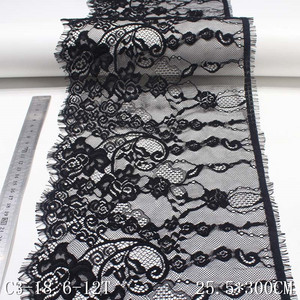 Tessuto francese in pizzo Chantilly largo 26cm 100% Nylon per <span class=keywords><strong>donna</strong></span> pizzo bianco per ciglia - Product Image 3