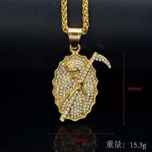 Collar con Colgante de Calavera Vintage Hip Hop 2026 para Hombre, con Circonitas, Resistente al Agua, de Acero Inoxidable, Venta al Por Mayor - Product Image 5