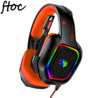 Headphone Olahraga Elektronik RGB, Headset Gaming Bass Dalam Ringan 2.3 Meter
