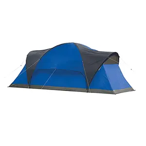 Tenda Kemah Double Decker luar ruangan, tenda berkemah kain Oxford anti hujan penahan matahari, tenda banyak orang