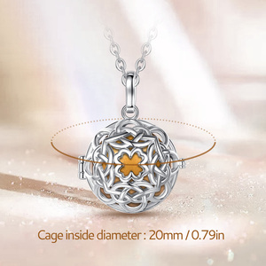 Collana Bola Messicana per <span class=keywords><strong>Gravidanza</strong></span> con Campanella d'Angelo, <span class=keywords><strong>Gioielli</strong></span> da Donna con Albero della Vita e Rune Nordiche, Ciondolo Moda - Product Image 4