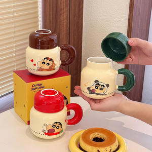 Zuo Mu Crayon Shin-chan Ceramic <b>Mug</b> <b>With</b> <b>Lid</b> Leak Proof Cute Couple Drinking Cup For Home Gift Spring 2025 - Product Image 4