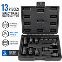 Juego de 13 Llaves de Impacto para Caliper de Freno, con Punta Cuadrada de 1/2'', Kit de Herramientas para Ajustar Frenos para Audi, Benz, BMW, Porsche, Ford, VW