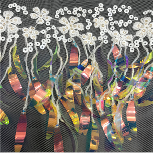 Latin khiêu vũ quần áo tùy chỉnh phụ kiện 30 cm Laser Sequins tua rìa cắt tỉa - Product Image 5