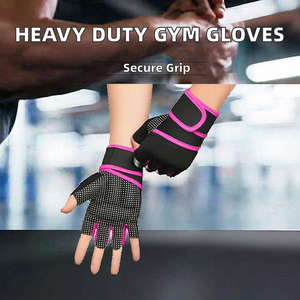 Gants de fitness demi-doigts en maille respirante antidérapants avec sangle de poignet réglable pour la musculation unisexe - Product Image 2