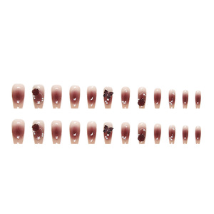 <span class=keywords><strong>Uñas</strong></span> a presión personalizadas, <span class=keywords><strong>uñas</strong></span> artificiales manchadas de lujo, <span class=keywords><strong>uñas</strong></span> postizas con pegamento rojo <span class=keywords><strong>coral</strong></span> francés para niña, 24 Uds. - Product Image 5