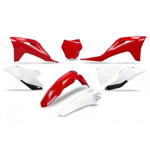 Kit plastique UFO pour Gas Gas OEM 21-23, plaques de protection rouges et blanches - Product Image 1