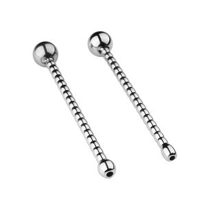 Dilatatore uretrale in acciaio inox con la testa rotonda del pene giocattoli per il sesso adulto due taglie uomo giocattoli del sesso - Product Image 1