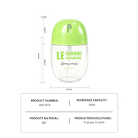 Botol Semprot Mini Silinder Warna Macaron Custom 50ml PET Portabel dengan Lubang Gantung, Wadah Lotion Perjalanan, Sablon Sutra
