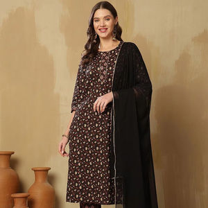 Women <b>Floral</b> Printed Regular Pure Cotton Kurta with <b>Trousers</b> & With Dupatta Bulk product Customized Women - Product Image 1