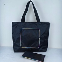 Sac de courses personnalisé à fermeture éclair, pliable, imperméable, à cinq compartiments, en tissu polyester, sac à main, sac à bandoulière pour supermarché, sac d'exportation