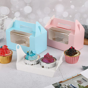 Dossiers blancs personnalisables avec fenêtre transparente 12x12x6 pouces, emballage de boulangerie jetable écologique, pelliculage mat - Product Image 2