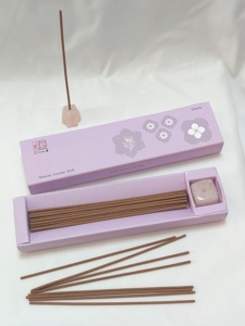 Ensemble de bâtonnets d'encens en bois naturel japonais avec support en pierre, décoration de maison de luxe, bâtonnets d'encens aromatiques écologiques pour toutes les saisons - Product Image 4