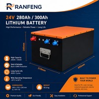Paket Baterai LiFePO4 24V 280Ah 314Ah 15kWh untuk AC Parkir Truk, Smart BMS, 6000+ Siklus, Deep Cycle