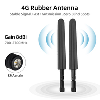 Antena WiFi 4G LTE con interfaz roscada, 5dBi de alta ganancia, banda ancha, tipo omni de hoja plana de goma para router, módem, OEM, personalizada
