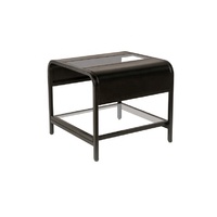 Table de chevet moderne et élégante en métal avec dessus en verre pour meubles de salon à la maison