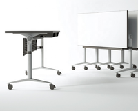 Table de conférence pliable en aluminium et acier conforme à la norme ANSI/BIFMA, design contemporain, pour usage commercial, bureaux et écoles