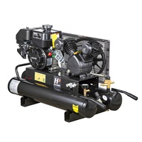 6.5HP Gas Aangedreven Zuiger 9.5Gal Tank Grade Riem Aangedreven Draagbare Luchtcompressor Met Kohler Motor Kruiwagen Twin 12cfm @ 125psi